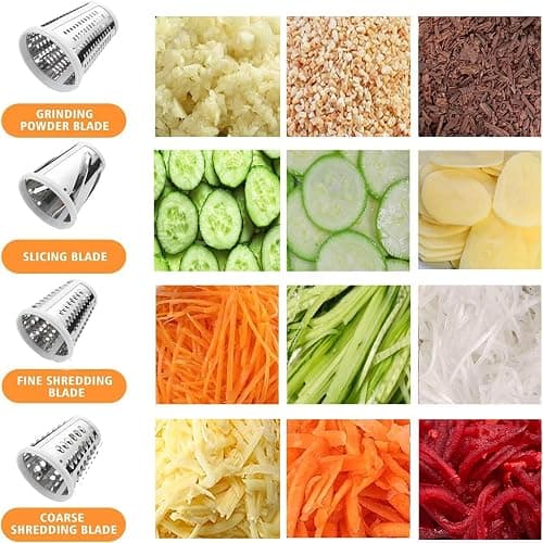 Slicer Shredder Attachment for Kitchenaid Stand Mixer, Salad Machine with Vegetable Slicer, Salad Maker, Food Slicers Cheese Grater Attachments for Kitchenaid Mixer Dishwasher Safe By Airpro,Blue thumbnail 3