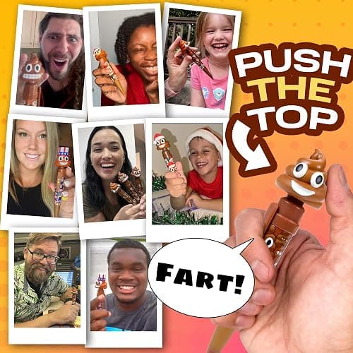 Farting Poop Pen Makes 7 Funny Fart Sounds - Perfect Stocking Stuffers for Kids, Teens & Boys - This Poop Pen Makes Funny Gifts for Christmas - Fart Pen Gag Gifts & White Elephant Gift (Original) thumbnail 5
