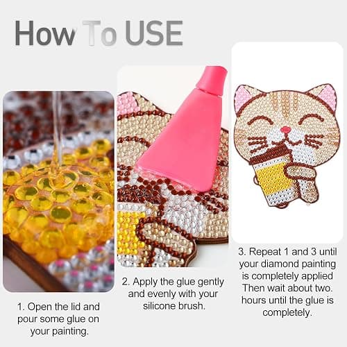 Diamond Painting Sealer, Topwey Diamond Painting Adhesive with Applicator Helps retain Your Diamond Sparkle, Also Applicable to Puzzles for Adults (125 ML 4.4 Fl Oz) thumbnail 4