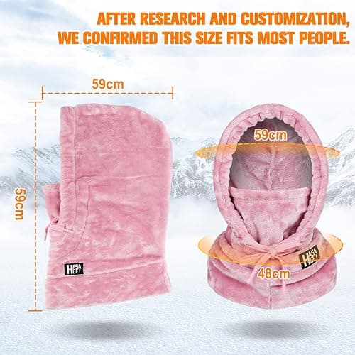 HASAGEI Ski Mask for Women Balaclava Women Men Windproof Thermal Hood Winter Neck Warmer with Plush thumbnail 4
