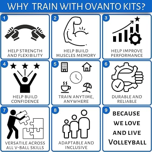 OVANTO Volleyball Training Equipment Aid – Solo Volleyball Equipment in 4 Styles to Serve, Spike, Set and Pass Like a Pro - Adjustable Volleyball Practice Equipment Gift for Beginners & Experts thumbnail 9