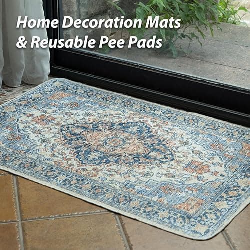 nunubaby Washable Pee Pads for Dogs, Stylish, Non-Slip and Leak-Proof Pee Pads. Reusable Potty Pads for Dogs for Crates and Floors.(Beige/Multi, 72" x72" ) thumbnail 3