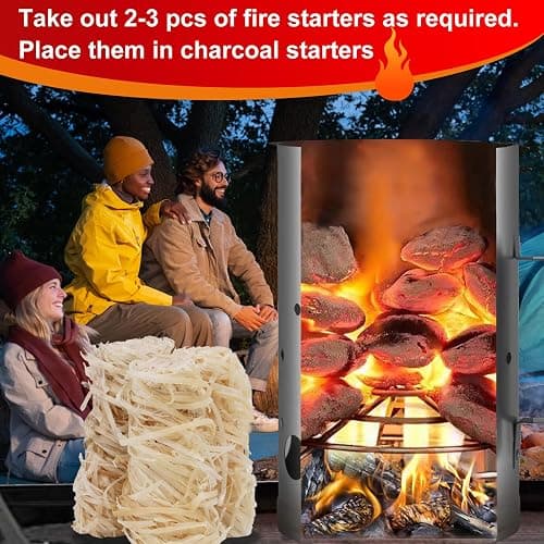 Gusil 160 pcs Natural Fire Starters - 2.45 kg Large Box, Large-Size | Quick Ignite, Long-Burning, Odorless Firestarters for Fireplace, Wood Stove, Campfires, Camping, Fire Pit, BBQ, Charcoal thumbnail 6