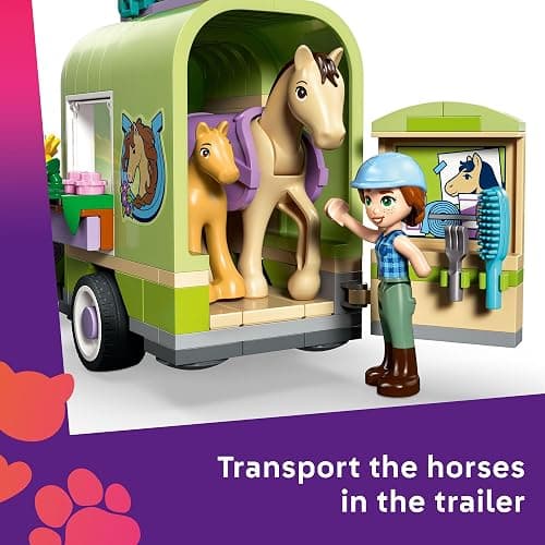 LEGO Friends Horse & Baby Foal Trailer Building Toy for Girls & Boys - Pretend Play Set for Kids, Ages 7+ - W/Autumn & Matilde Minidolls, Toy Animals, & Accessories - Gift Idea for Birthdays - 42695 thumbnail 3
