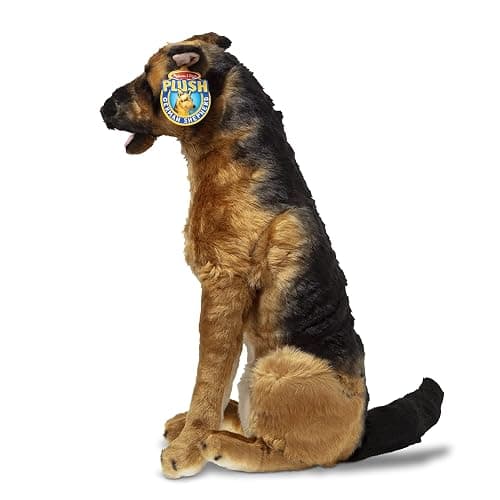 Melissa & Doug Giant German Shepherd - Lifelike Stuffed Animal Dog (Over 2 feet Tall) thumbnail 6