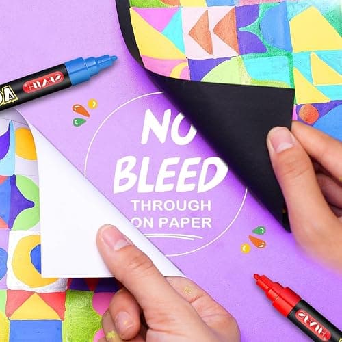 SFAIH Acrylic Creative Markers - 3mm Replaceable Nibs 24 Colors, Large Ink Capacity, Ultra-High Coverage, Non-Bleeding Water-Based Ink, Drawing Markers for Art Supplies, Wood, Fabric, Rock Painting thumbnail 3