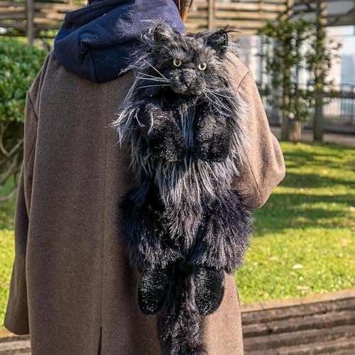 Chongker Cat Shaped Backpack - Handcrafted Stuffed Animals Plush Bag with Adjustable Shoulder, Crossbody, and Handbag Straps (MaineCoon Cat) thumbnail 2