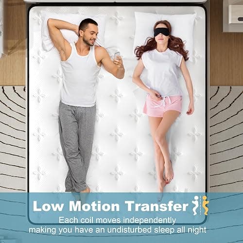 sirhome Double Mattress,4FT6 Gel Memory Foam 9 Zone Orthopaedic Mattress Pocket Sprungs,Wave Memory Foam Hybrid Medium Firm for Pressure Relief & Motion Isolation,in a Box 135x190x25cm thumbnail 5