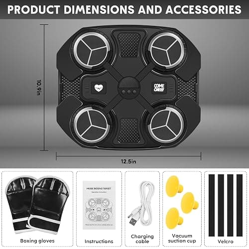 Music Boxing Machine Sport Toys for Kids and Adults,Wall Mounted Bluetooth Smart Punching Target,Training Pad Toy with Boxing Glove,Ideas Toys for Boys Girls Kids 3 4 5 6 7 8 9 10 11 12+ Years Old thumbnail 5