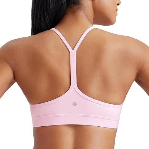 CRZ YOGA Butterluxe Y Back Sports Bras for Women - Padded Racerback Low Impact Spaghetti Thin Strap Workout Yoga Top thumbnail 2