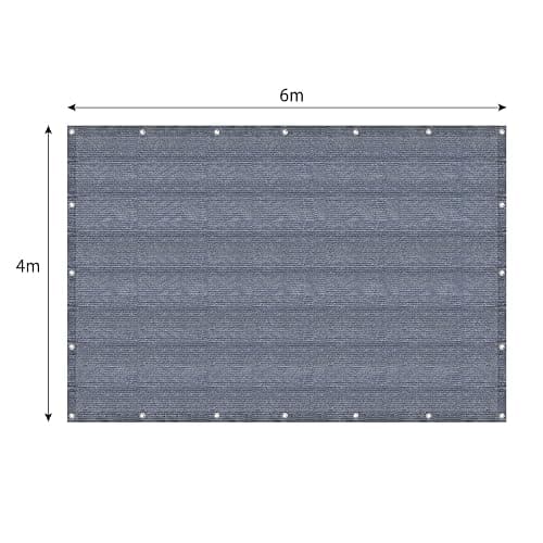 FIVMEN Tapis d'auvent - 400 x 600 cm - Tapis de camping - Antidérapant - Lavable - Avec trous - Piquets et sac de transport - Gris et bleu thumbnail 3