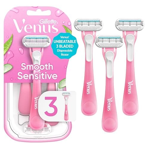 Gillette Venus Sensitive Women's Disposable Razors - Single Package of 3 Razors - Image 1