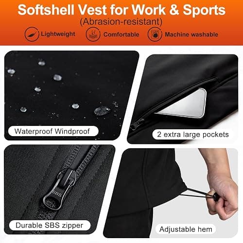 Heated Vest For Men with Battery Pack, Electric Heated Jacket, Smart Controller with Light-Out Design thumbnail 5