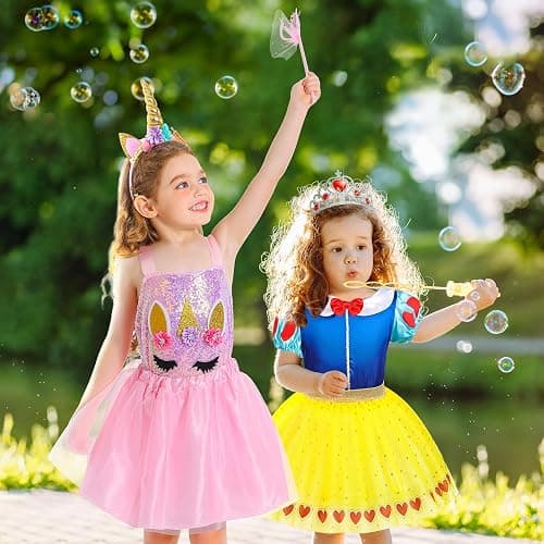 Jeowoqao Toddler Girls Dress up Costumes, Princess Dress Up Clothes for Little Girls, Kids Dress Up Pretend Play Set with Supergirl Princess Costumes Toy Gift for Girls Ages 3 4 5 6 Years thumbnail 2