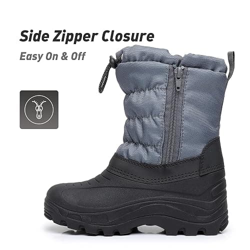 Felabo Kids Snow Boots for Boys & Girls – Warm Water-Resistant Winter Boots Easy to Put On (Toddler/Little Kid/Big Kid) thumbnail 4