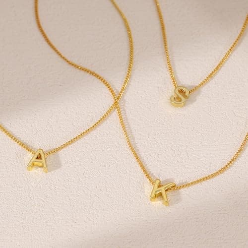 gold C necklace thumbnail 7