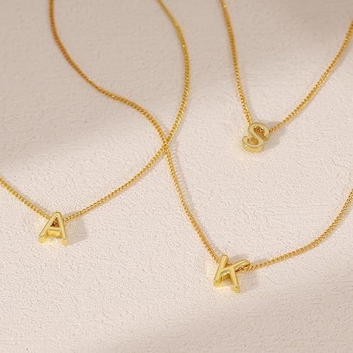 gold C necklace thumbnail 8