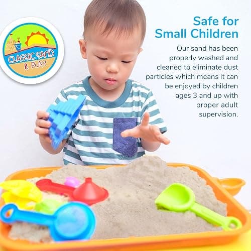Classic Sand and Play Sand for Sandbox, Table, Therapy, and Outdoor Use, 20 lb. Bag, Natural, Non-Toxic, Wet Castle Building for Creativity and Stimulates Sensory Skills thumbnail 5