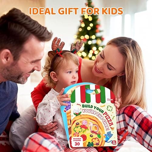 JoyCat Reusable Sticker Book Set (3-Pack): Farm, Pizza-Making, Weather - 90 Pcs Stickers for Toddlers, Kids Sticker Activity Book, Road Trip Travel Toys, Birthday Gifts for Boys and Girls thumbnail 9