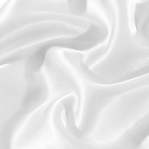 EHEYCIGA Silk Satin Pillow Cases 2 Pack White, Silky Pillowcases for hair and skin with Envelope Closure, Standard Size, 50x75 cm - White - 2PCS (50x75cm) thumbnail 7