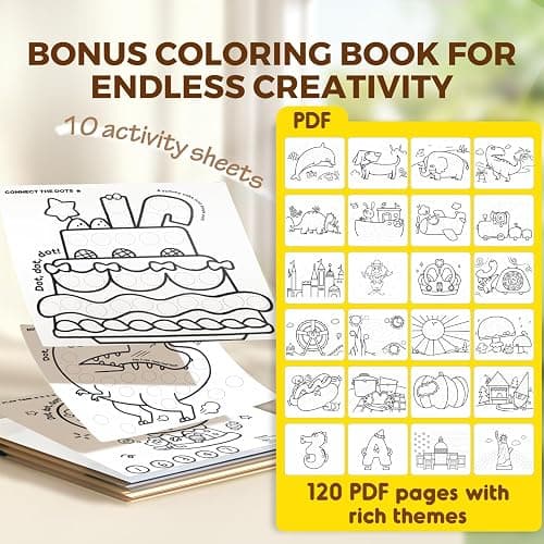 Jar Melo Washable Dot Markers for Toddlers, 8 Colors Dot Paints with 120 PDF & 10 Physical Activity Papers, Non-Toxic Bingo Daubers for Toddlers 2-4, Kids Arts and Crafts Supplies thumbnail 3