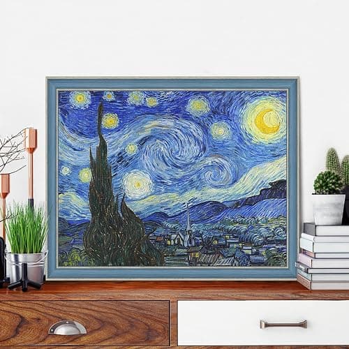 VeGuude Diamond Painting Kits for Adults, 6 Pack Van Gogh Starry Night Diamond Art Kits, 5D Full Drill DIY Crafts for Adults Home Wall Decor Sunflower Irises Café Terrace at Night [12x16in] thumbnail 8