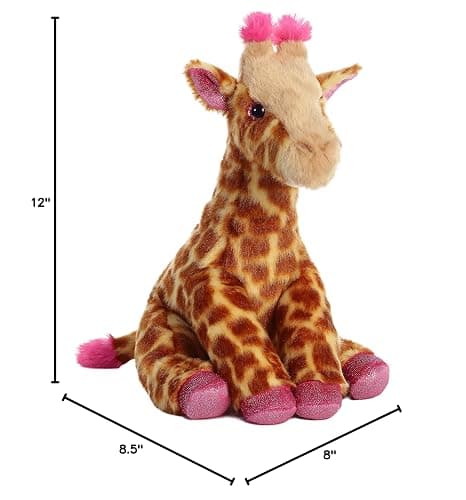 Aurora® Huggable Destination Nation™ Giraffe Stuffed Animal - Global Exploration - Learning Fun - Pink 12 Inches thumbnail 2