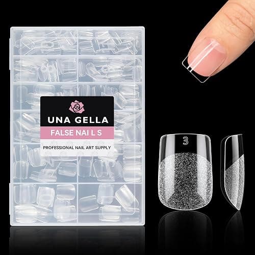 UNA GELLA Extra Short Square Nail Tips, 312pcs XS Square Gel Nail Tips | Soft Gel Full Cover Half Matte No Need File Acrylic Fake Nails for Nail Extension Home DIY Nail Salon 12 Sizes thumbnail 8