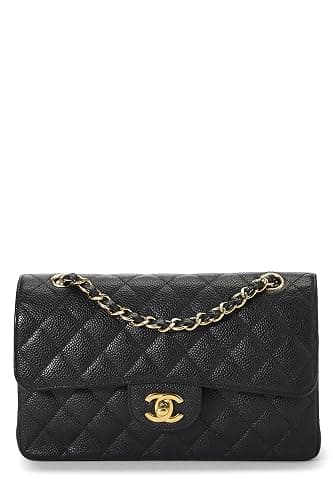 Chanel, Pre-loved Black Quilted Caviar Classic Double Flap Small, Black - Image 1