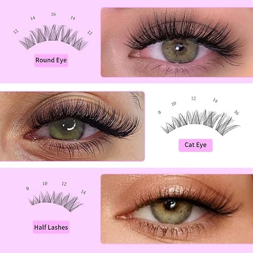 VEYESBEAUTY Lash Clusters Kit Individual Eyelash Extensions Thin & Invisible Band DIY False Eyelashes Newbie's Five-Second Series Wispy Lash Tray, LuxeBold KIT with Bond&Seal Remover Applicator thumbnail 6