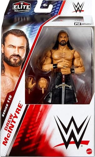 Mattel WWE Elite Action Figure & Accessories, Series #115 6-inch Collectible Drew McIntyre with 25 Articulation Points & Swappable Hands | 25 Articulation Points, Swappable Hands, Accessories thumbnail 3