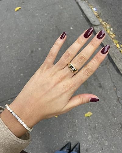 PAVOI 14K Gold Plated Chunky Dome Statement Ring for Women | Marquise Cubic Zirconia Dome Ring | Thick Stackable Bands thumbnail 7
