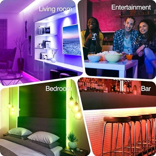 Mexllex LED Strip Lights 10M (1X10M) APP Control Colour Changing LED Lights with Remote, Music Sync Built-in Mic, SMD RGB Light Strips RGB LED Strip, Led Lights for Bedroom Home Decoration thumbnail 7
