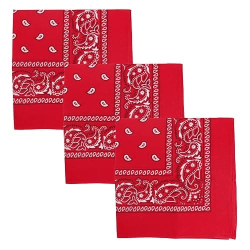 Motique Accessories Set of 3 Paisley Bandanas – 100% Cotton 22 Inch Head Scarf Neck Bandana Face Cover - Image 1