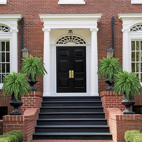 FOREST PRINCE Faux Ferns for Outdoors Large, Set of 2 Bouquets 43" Artificial Boston Plants 59 Fronds for Decoraction Garden Home Windowsill Yards thumbnail 2