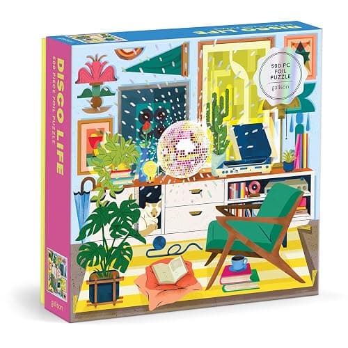 Galison Disco Life – 500 Piece Foil Jigsaw Puzzle Featuring Beautiful Artwork of Disco Ball Inspired Still Life thumbnail 3