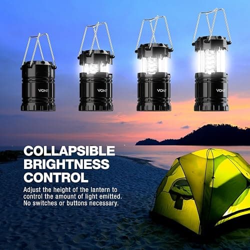 2 Pack LED Lantern Flashlights - Camping Lantern - Collapses - Suitable for: Hiking, Camping, Emergencies - Lightweight - Water Resistant thumbnail 2