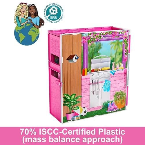 Barbie Dollhouse Playset, Getaway House with 11 Accessories Including 2 Chairs, 4 Play Areas & 360-degree Play, HRJ76 thumbnail 3
