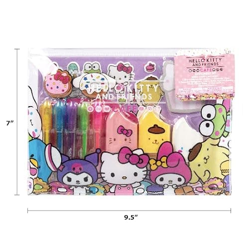 Hello Kitty & Friends Café Stationery Set, 22-Piece Sanrio Stationery, Cute School Supplies, Sanrio Accessories, Includes Hello Kitty Notebook, Squishy Stickers, Sanrio Pens, Kawaii Stationery thumbnail 7