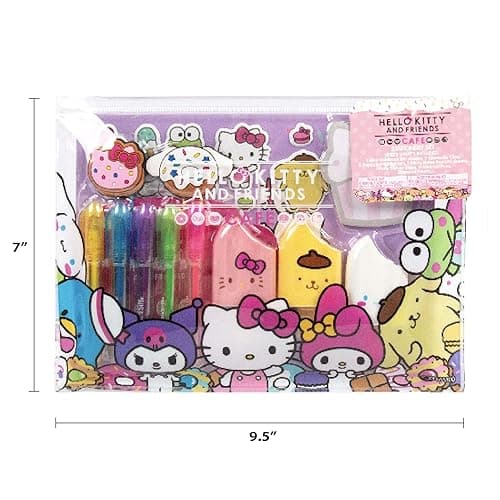 Hello Kitty & Friends Café Stationery Set, 22-Piece Sanrio Stationery, Cute School Supplies, Sanrio Accessories, Includes Hello Kitty Notebook, Squishy Stickers, Sanrio Pens, Kawaii Stationery thumbnail 7