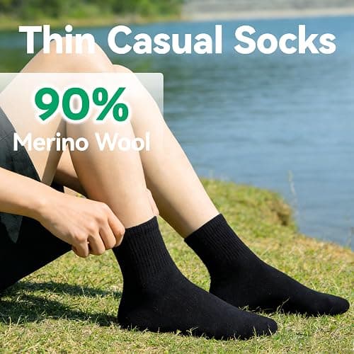 RZTT 3 Pairs 90% Merino Wool Socks for Men Women, Soft Thin Breathable Ankle Socks for Athletic Running Hiking Cycling thumbnail 4