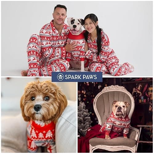 Spark Paws Dog Christmas Pajama, Dog Recovery Suit Male, Onesie, Ultra-Soft and 4-Way Stretch, for Small Medium and Large Breeds - Winter Wonderland - 4XL thumbnail 8