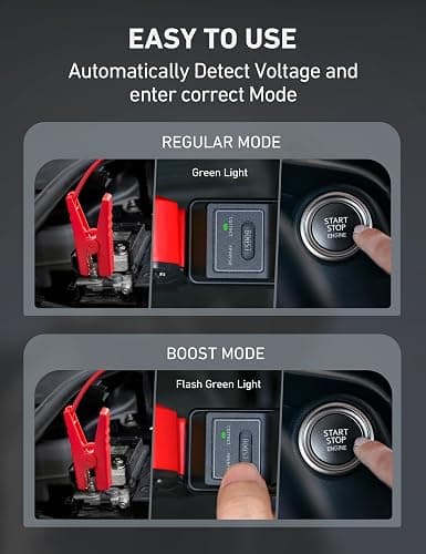AstroAI S8 Car Battery Jump Starter, Car Jumper Starter Battery Pack for Up to 6.0L Gas & 3.0L Diesel Engines, 12V Portable Jump Box with 3 Modes Flashlight and Jumper Cable (Red) thumbnail 7