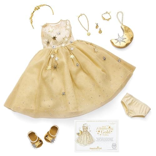 American Girl 2025 Glimmering Gold Holiday Collector Doll, with Brown Eyes, Long Curly Black Hair, Ages 8+ thumbnail 5