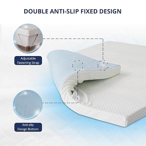 EGOHOME 4 Inch Twin Memory Foam Mattress Topper with Removable Cover | Cooling Gel Memory Foam Bed Topper for Pressure Relief, CertiPUR-US Certified thumbnail 5