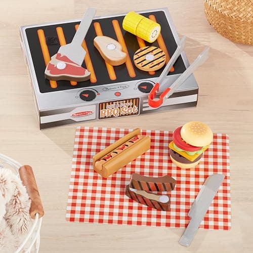 Melissa & Doug Grill and Serve BBQ Set with Pretend Play Toy Food & Kids Play Kitchen Accessories, Preschool Learning Toys for Girls & Boys 3+ thumbnail 8