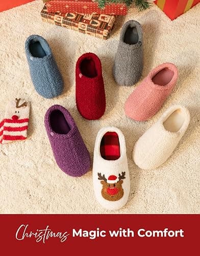 HomeTop Women's Fuzzy Curly Fur Memory Foam Loafer Slippers with Polar Fleece Lining thumbnail 7