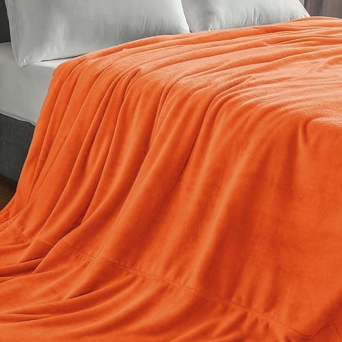 BEDELITE Big Fleece Blanket - 120" x 120" (10' x 10'), Super Soft Fluffy Fuzzy Oversized King Blanket for Bed, Couch, Sofa, Camping, Fits Whole Family, Orange thumbnail 8