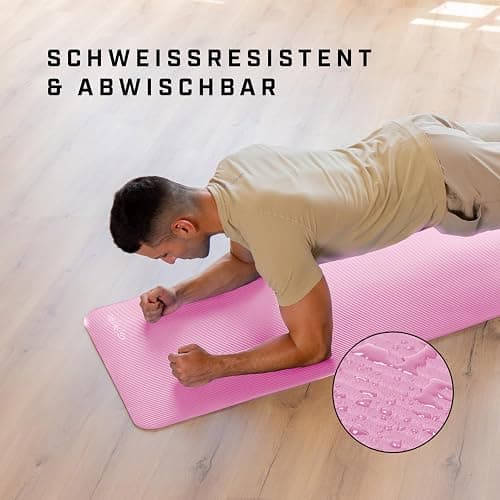 KG PHYSIO Yogamatte Rutschfest & Gepolstert - Yoga Matte mit Tragegurt, Fitnessmatte, Sportmatte Dicke 8mm, Gymnastikmatte, Gym Matte, Pilates Matte, Fitness Matte, 183x60cm thumbnail 3