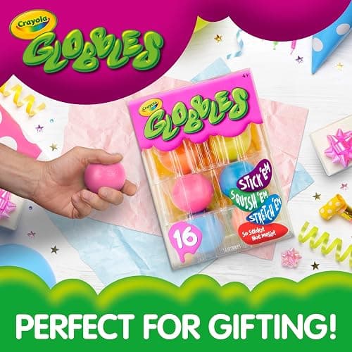 Crayola Globbles Squish Toys (16ct), Easter Egg Toy & Essential Easter Basket Stuffers, Sticky Stress Ball for Adults & Kids, Squishy Balls, Calming Sensory Gift for Stress Relief (Pack of 2) thumbnail 8